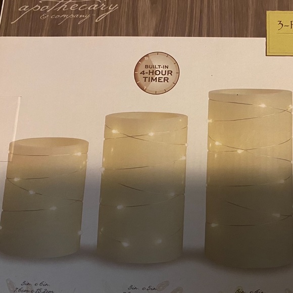 Apothecary & Company 3 Piece LED Candle Set With Timer - Picture 2 of 4